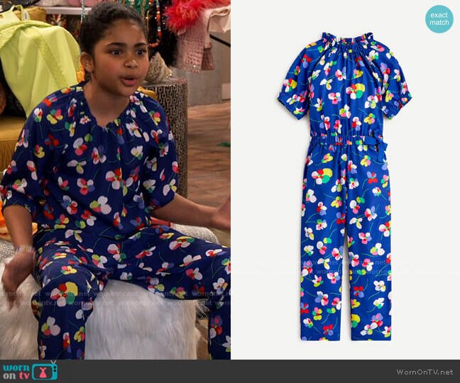 WORN ON TV | iCarly 104 Millicent’s blue floral jumpsuit