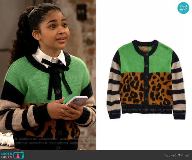 WORN ON TV | ICARLY 101 MILLICENT’S COLOR BLOCK LEOPARD SWEATER