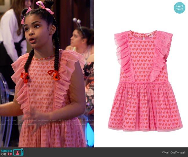 WORN ON TV | iCarly 105 Millicent’s pink heart dress with ruffles